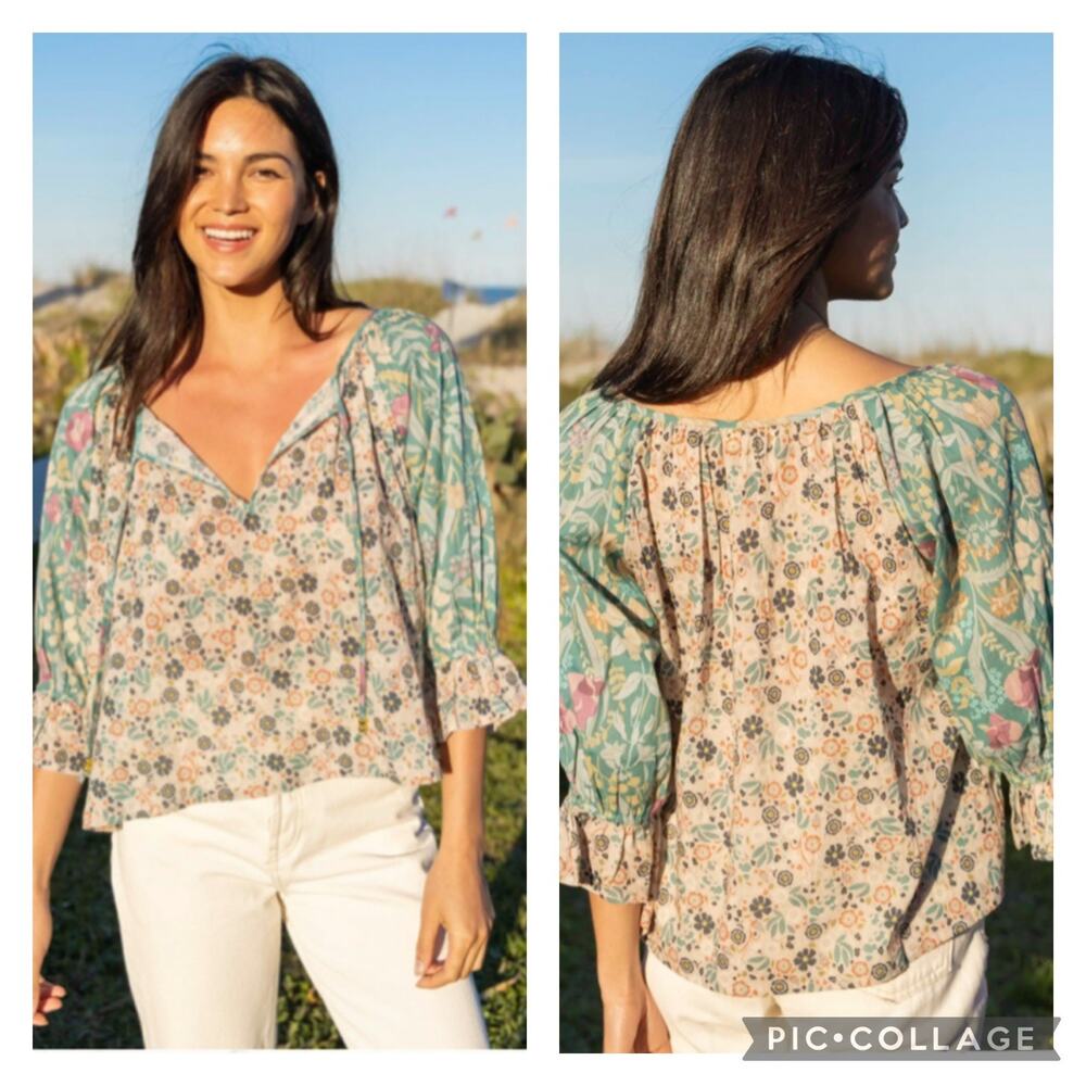 Natural Life Magnolia Peasant Top Lightweight Cotton Size XL